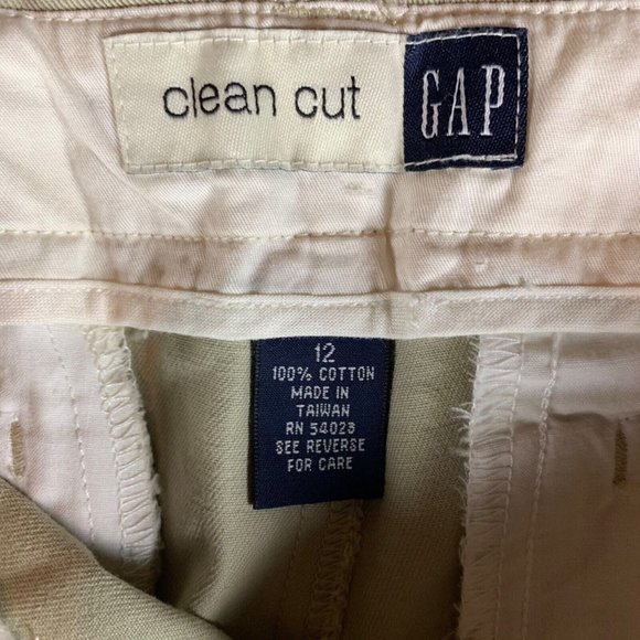 Gap Women's Clean Cut Floral Embroidered Khaki Cropped Capri Pants Size 10 8793 - Picture 7 of 13